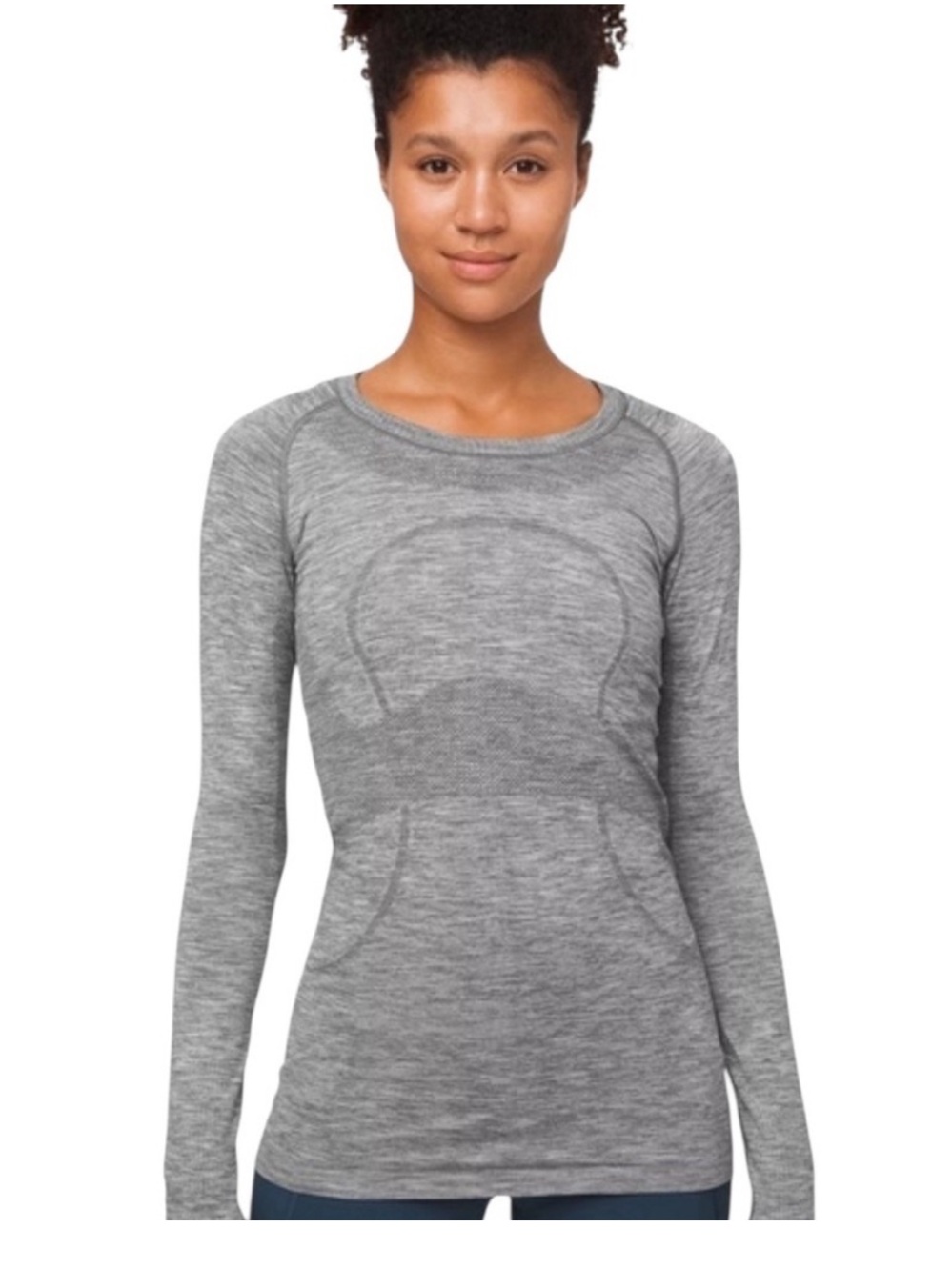 Lululemon Swiftly Tech Long Sleeve Crew Neck Heathered Grey size 6